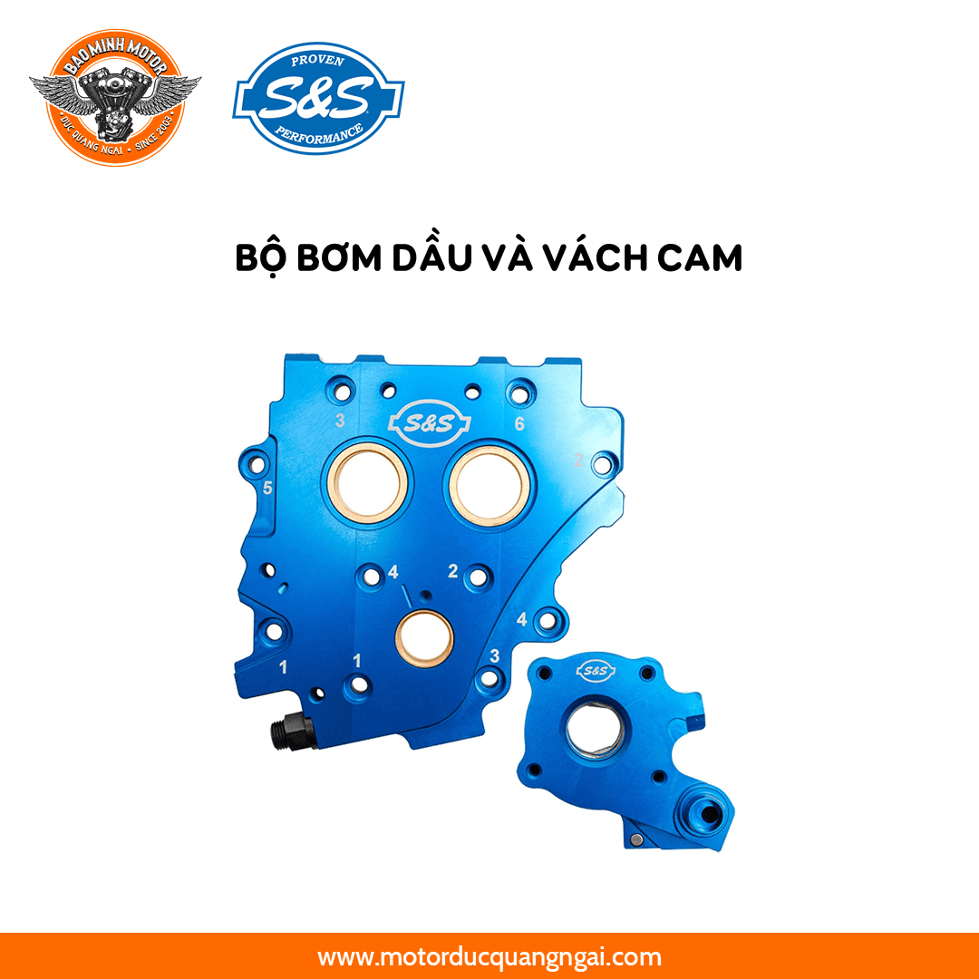 BƠM DẦU VÀ VÁCH CAM HIỆU S&S LẮP HD SOFTAIL, TOURING 2007 - 2017