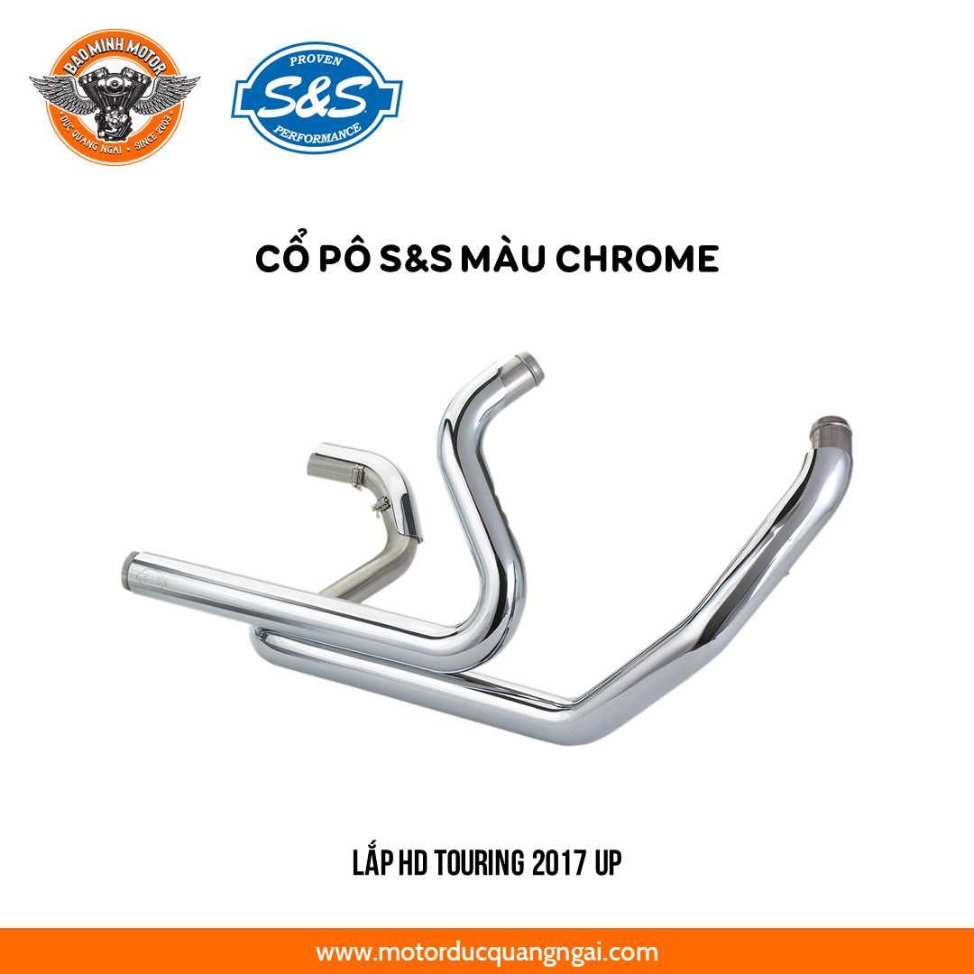 CỔ PÔ HIỆU S&S MÀU CHROME LẮP HD TOURING 2017UP