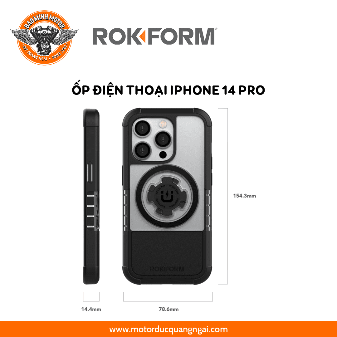 ỐP ĐIỆN THOẠI IPHONE 14 PRO HIỆU ROKFORM MÀU ĐEN