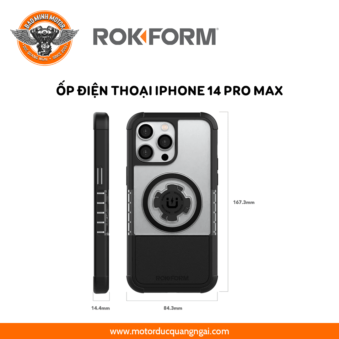 ỐP ĐIỆN THOẠI IPHONE 14 PRO MAX HIỆU ROKFORM MÀU ĐEN TRẮNG