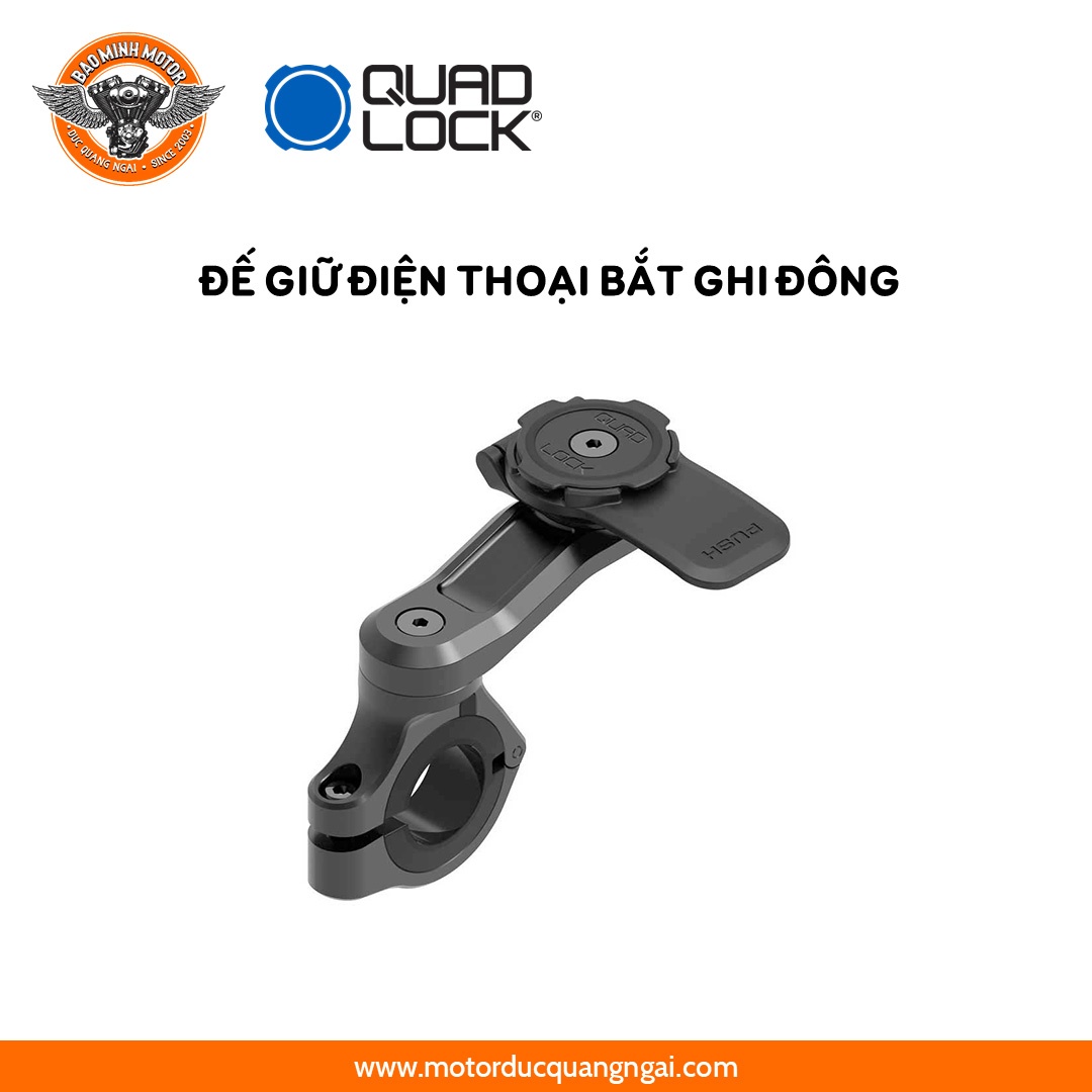 KÍT ĐIỆN THOẠI BẮT GHI ĐÔNG XE MOTOR HIỆU QUAD LOCK MÀU ĐEN