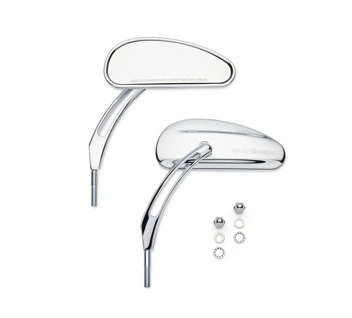 GƯƠNG ĐỘ HIỆU HD MÀU CHROME HÌNH LÁ PHÙ HỢP CHO XE TOURING VÀ SOFTAIL