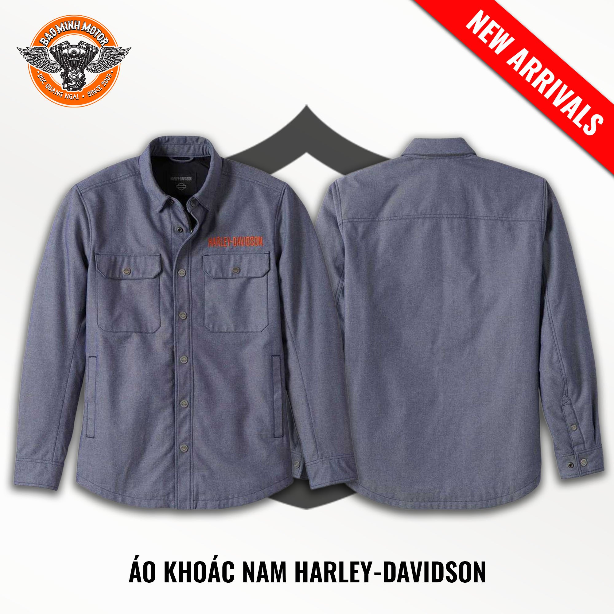 ÁO KHOÁC NAM HIÊU HD MÀU XANH THAN CÓ HAI TÚI TRƯỚC SIZE M