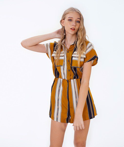 JUMPSUIT TAY NGẮN THÔ TÚI HỘP