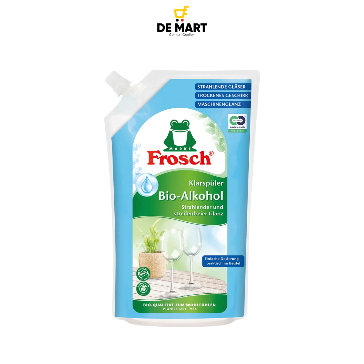 Túi nước bóng chén bát hữu cơ FROSCH 750ml