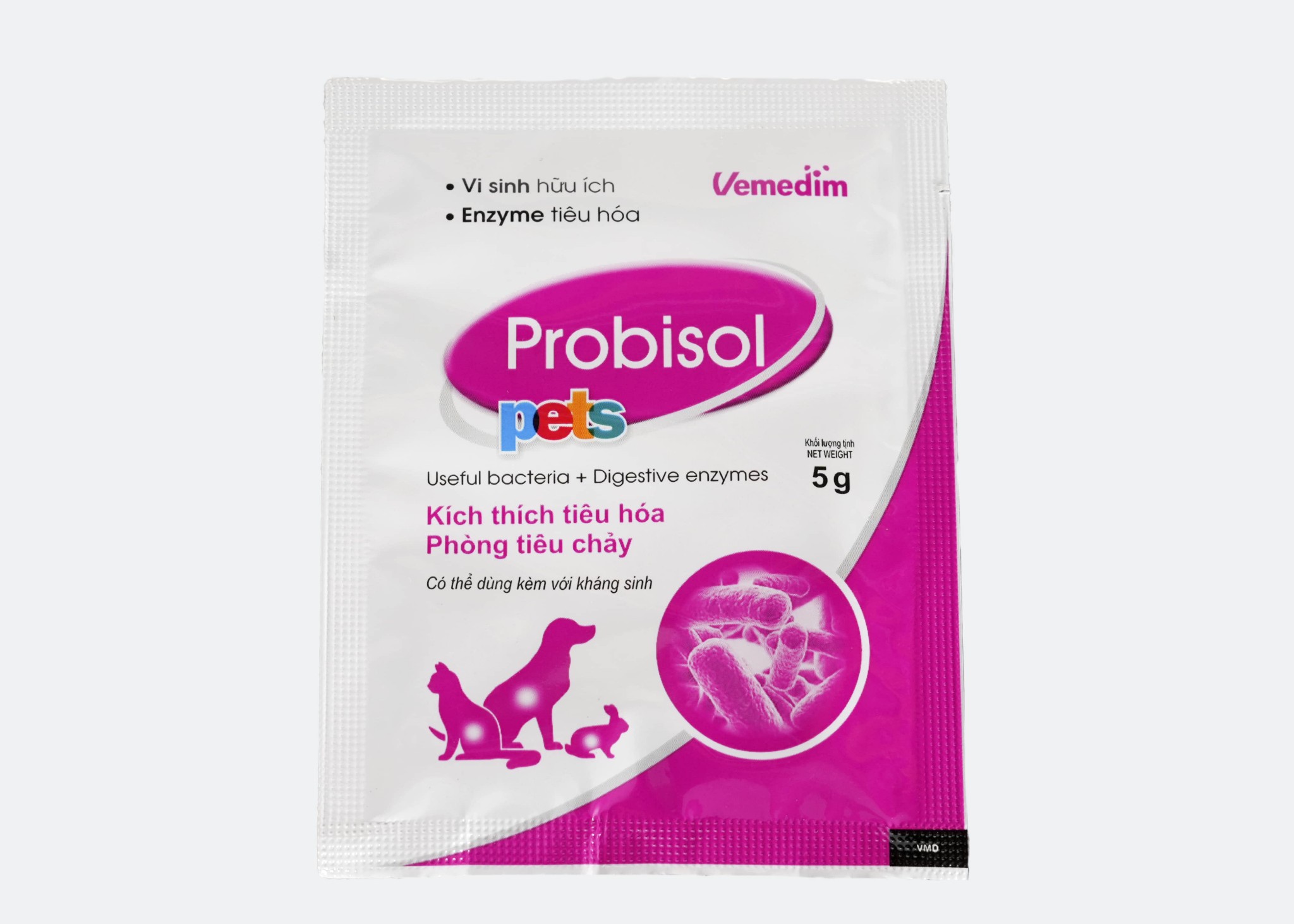Men tiêu hóa Probisol Pets hỗ trợ tiêu hóa cho chó mèo gói 5gram