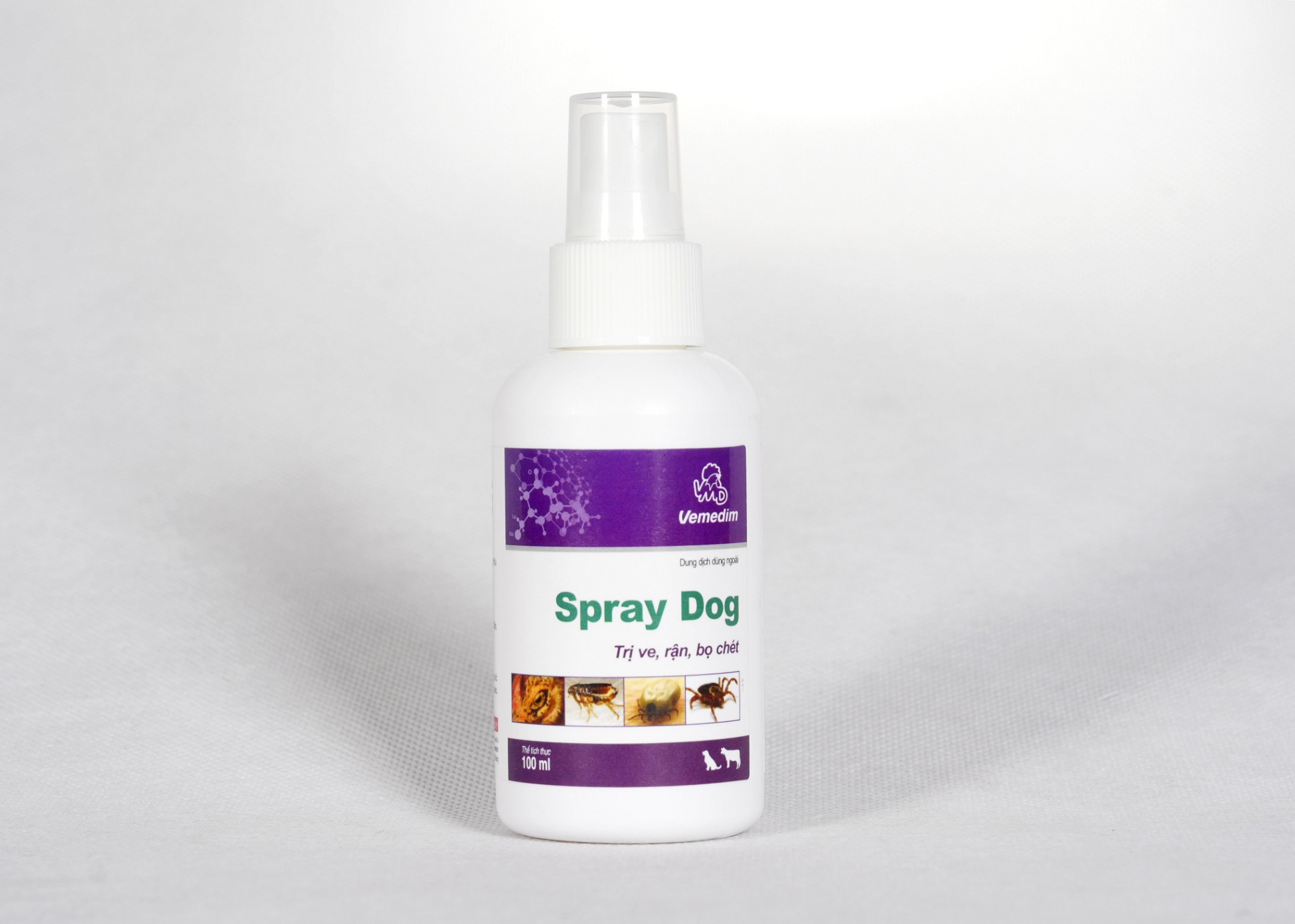 Chai xịt Sray Dog Vemedim trị ve, rận, bọ chét trên chó chai 100ml