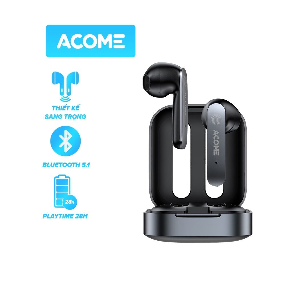 Tai Nghe TWS Bluetooth ACOME Airdots T3 Kiểu Dáng Gaming Play Time Lên Đến 28 Giờ(Airdots T3 Dark Gray)