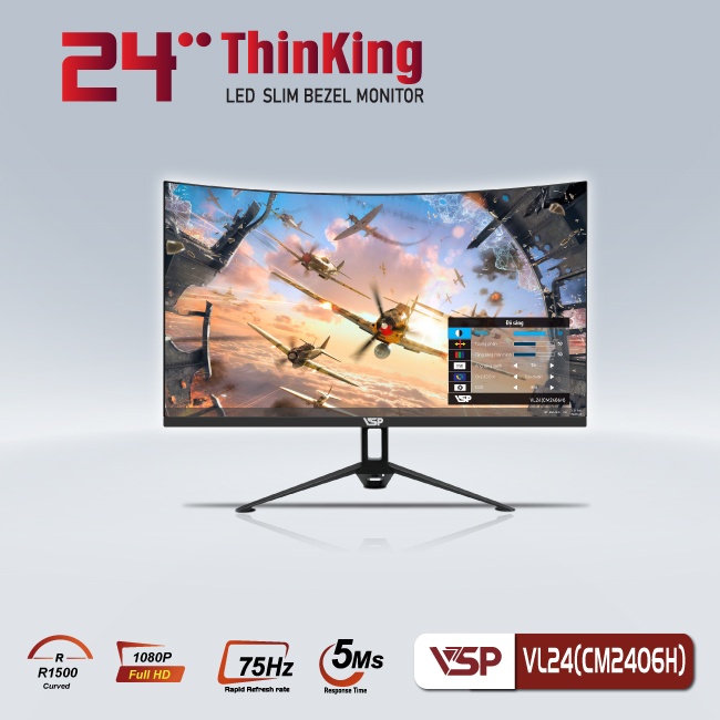Màn hình cong Cuver LED Monitor 24inch VL24(CM2406H) Full HD