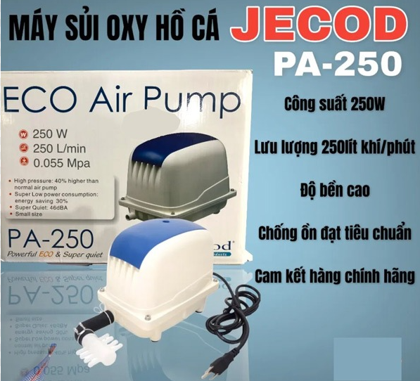 Máy Sủi Oxy Jecod PA 35 – 45 – 60 – 80 – 100 – 150 – 200 – 250 Cho Hồ Cá Koi Và Thủy Sản