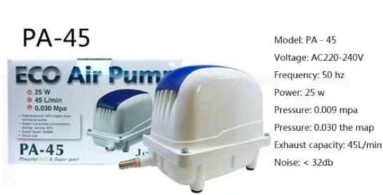 Máy Sủi Oxy Jecod PA 35 – 45 – 60 – 80 – 100 – 150 – 200 – 250 Cho Hồ Cá Koi Và Thủy Sản