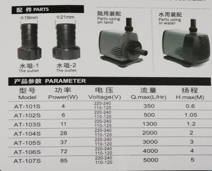 Bơm hồ cá Atman AT-104s tiết kiệm điện