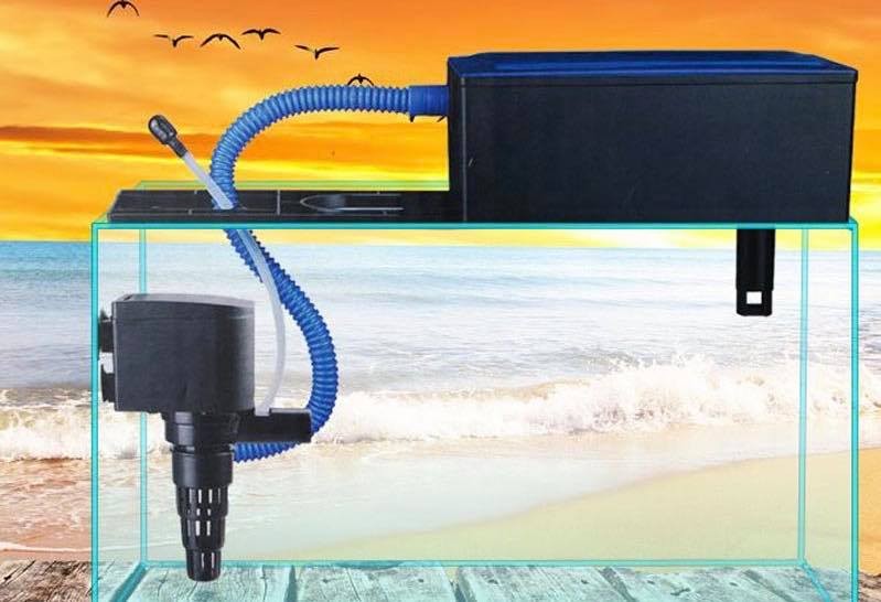 Vipsun Fish VS-188 - Bộ Máng và Máy Bơm Lọc Nước Hồ Cá - Có Bông Lọc