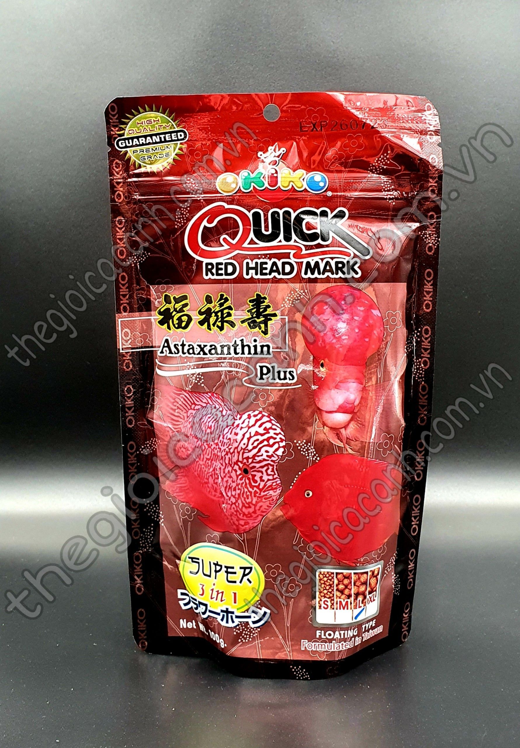 Thức ăn lên đầu cho cá lá hán Okiko Quick Head up Platinum