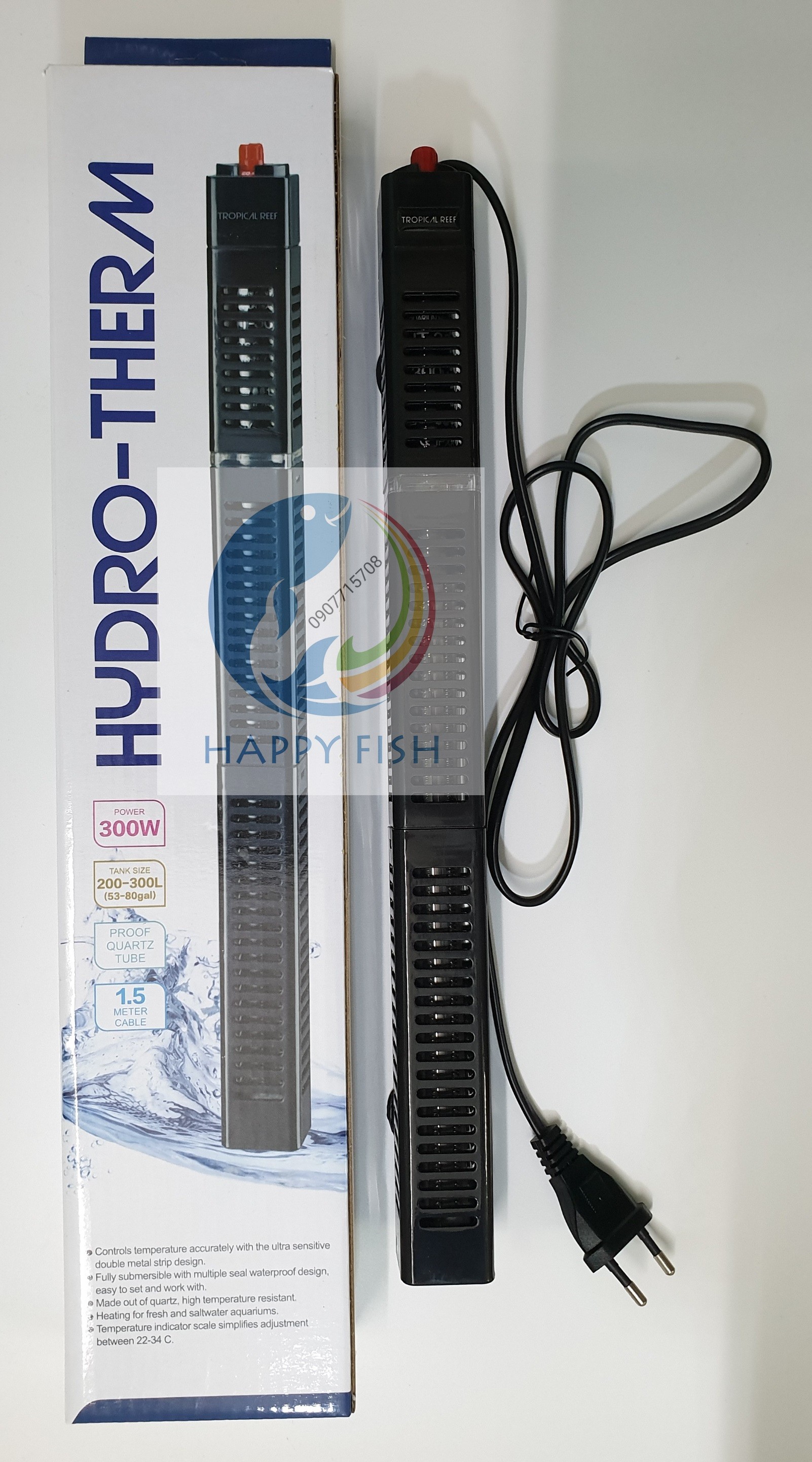 Sưởi Hydro Therm 300W Of Tropical Reef Có Vỏ Chống Bỏng