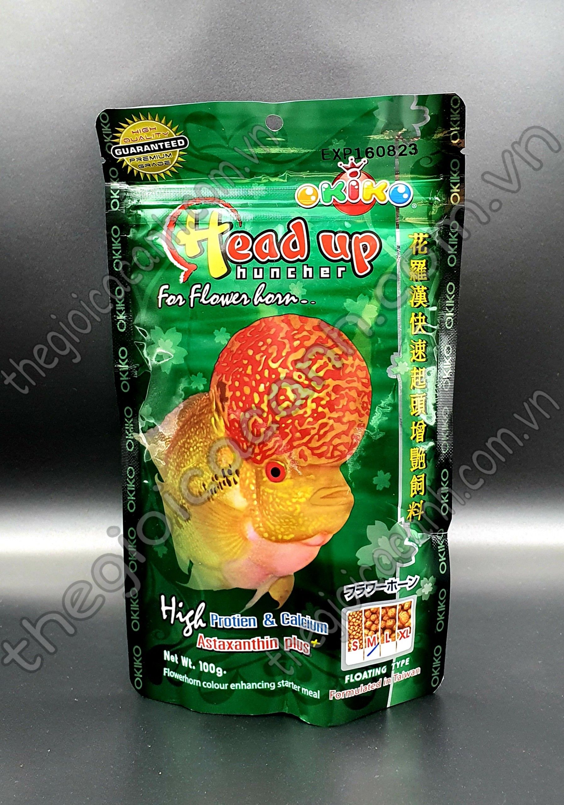 Thức ăn lên đầu cho cá lá hán Okiko Quick Head up Platinum