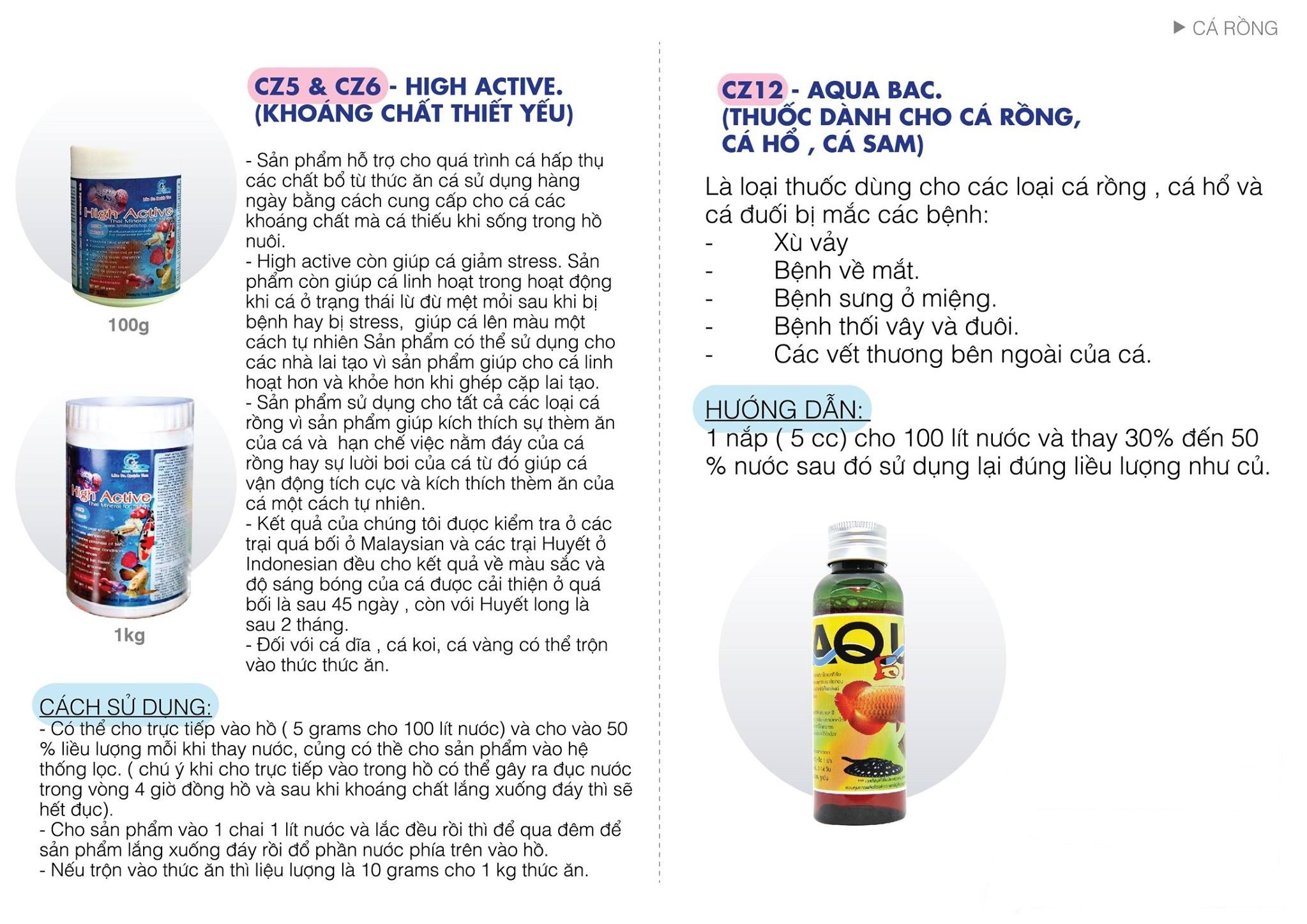 Cz12 – Aqua Bac – Thuốc dành cho cá rồng, cá hổ, cá sam