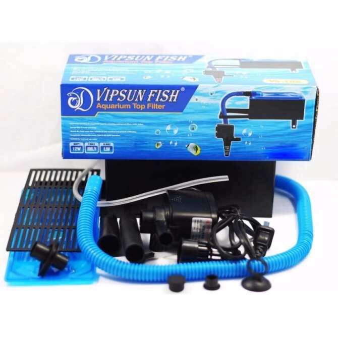 Vipsun Fish VS-288 - Bộ Máng Và Máy Bơm Lọc Nước Hồ Cá - Có bông lọc