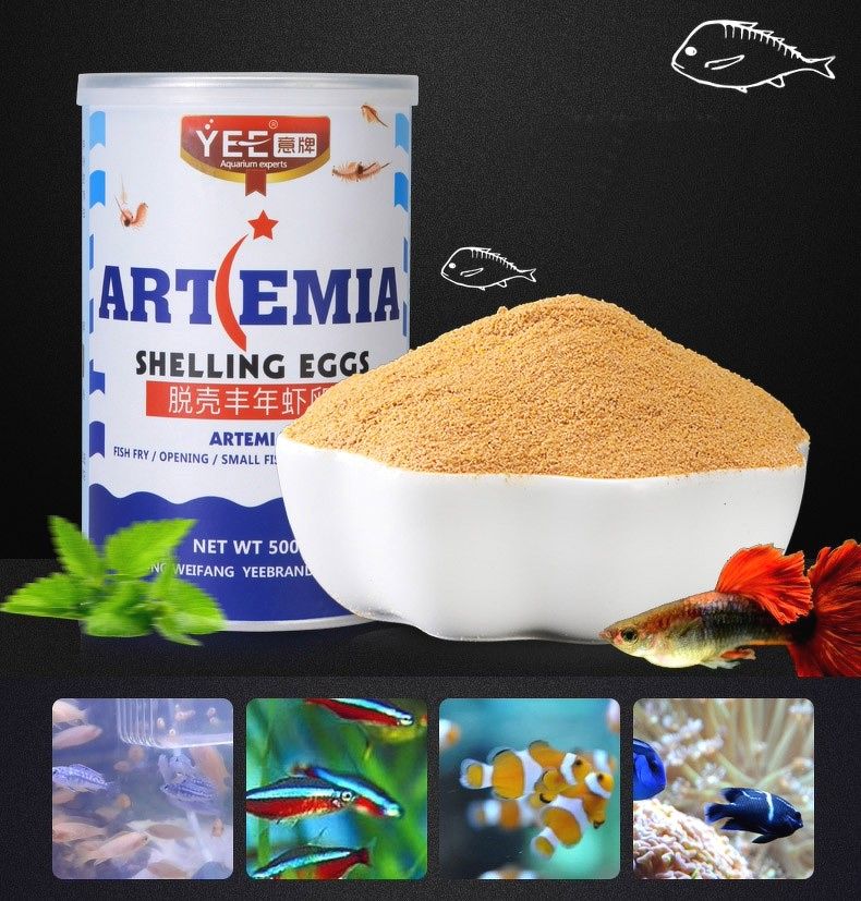 Artemia tách vỏ sấy khô - thức ăn dành cho cá cảnh