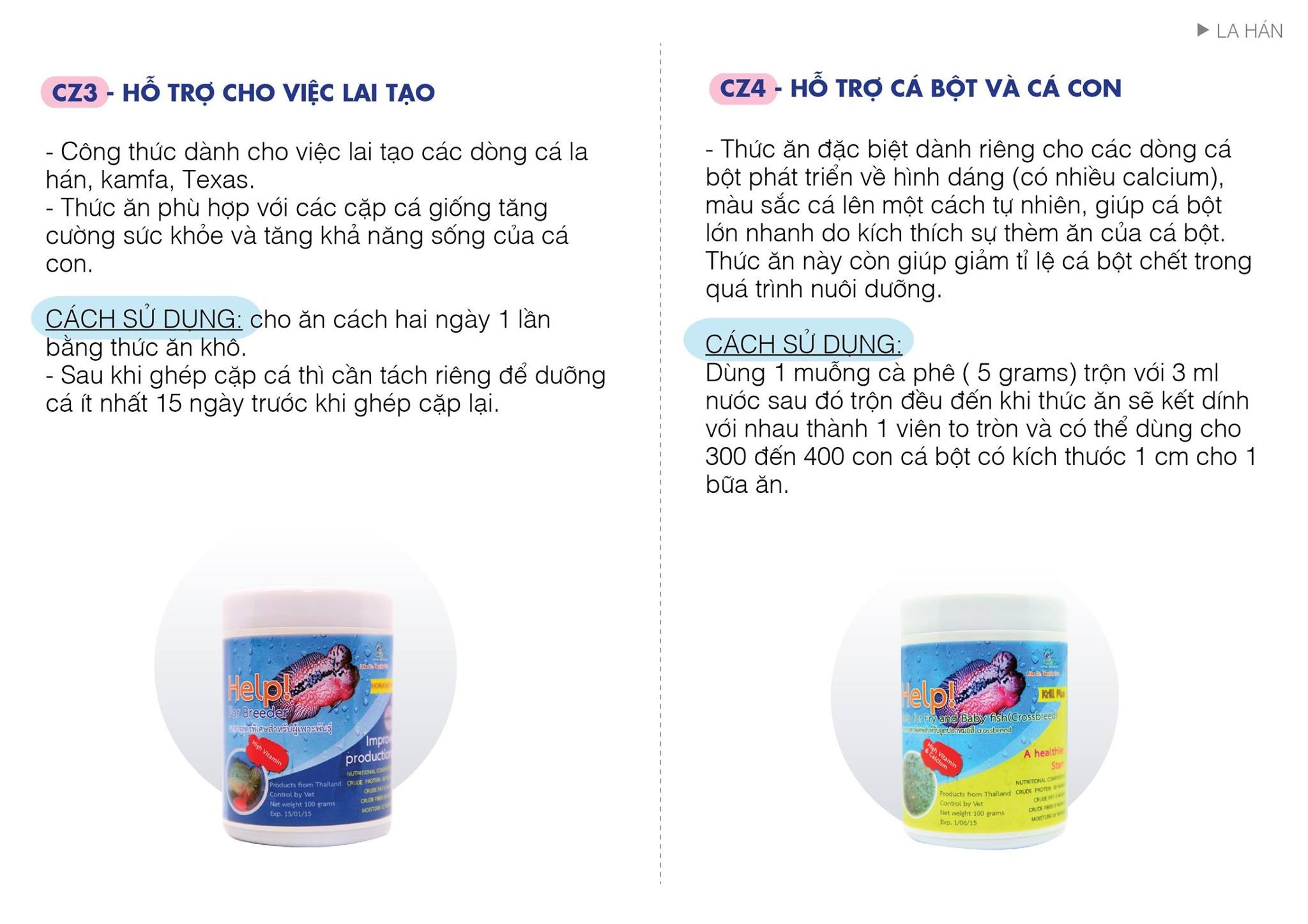 Thức ăn cho cá bột la hán - Cz4 Help for Fry