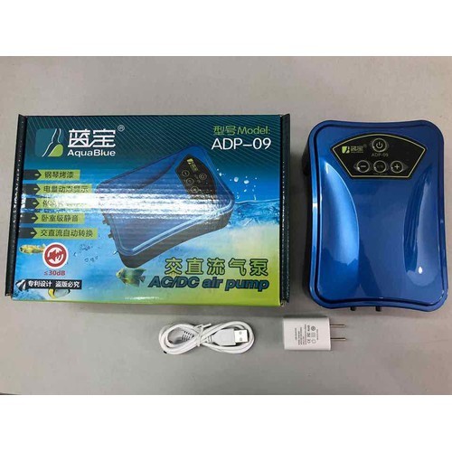 Máy Sủi Oxy sạc điện 2 vòi Aqua Blue ADP 09 siêu êm