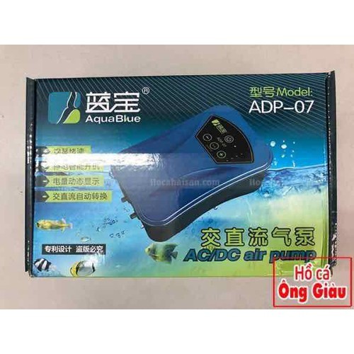 Máy Sủi Oxy sạc điện 2 vòi Aqua Blue ADP 07 siêu êm