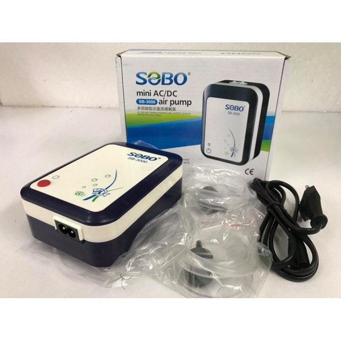 Máy oxy sạc điện 2 vòi SOBO SB 3000 cho hồ cá