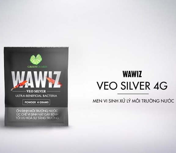 Men vi sinh WAWIZ - VEO SILVER xử lý nước cho hồ cá - gói 4g