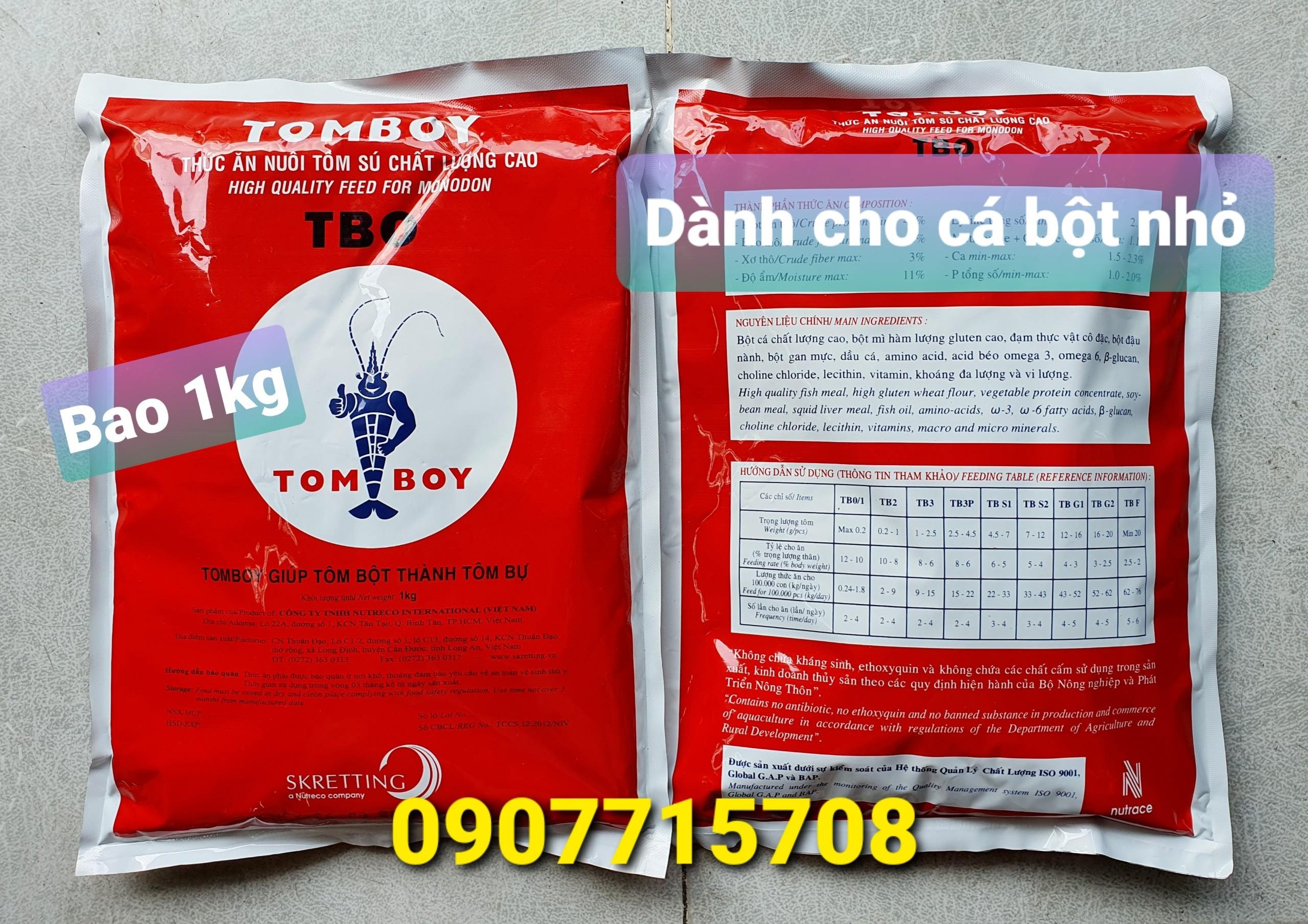 Cám TOMBOY 0 Dạng Chìm - Thức Ăn Cao Cấp Cho Cá, Tôm 1kg