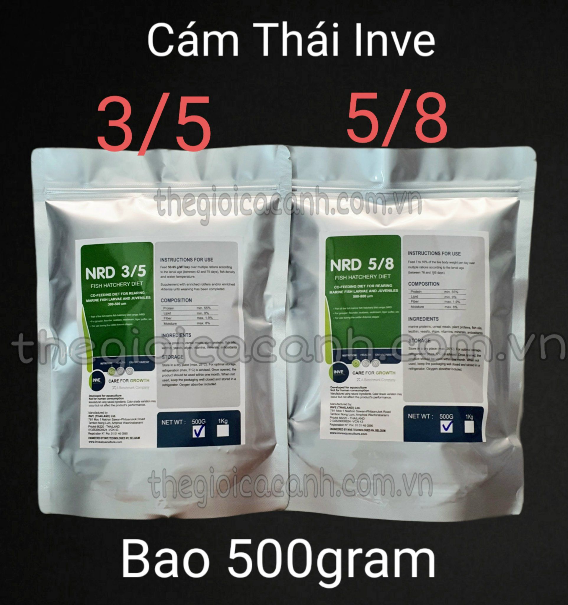 Cám Thái Inve 3/5 5/8 bao 500g 1kg 3kg - thức ăn cá 7 màu, cá cảnh, thủy sinh