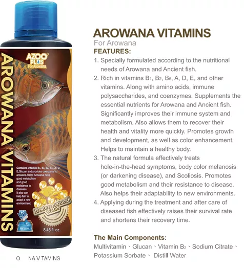 Azoo Plus Arowana Vitamins 250ml tốt cho cá rồng, cá cảnh