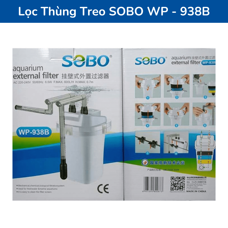 Lọc thùng treo cho hồ cá  Sobo WP-938B