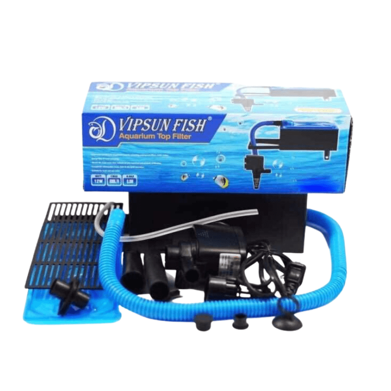 Vipsun Fish VS-10800 - Bộ Máng và Máy Bơm Lọc Nước Hồ Cá - Có bông lọc