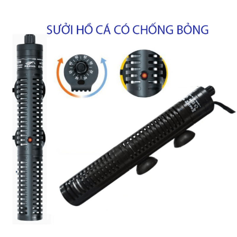 Sưởi hồ cá Periha HB 50w 100w 200w 300w 500w có vỏ bọc bảo vệ an toàn