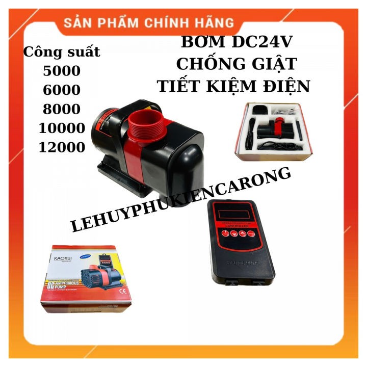 Bơm Bể Cá DC 24v KAOKUI Chống Giật Kèm Bảng Điều Khiển Màn Hình LCD Đủ Công Suất