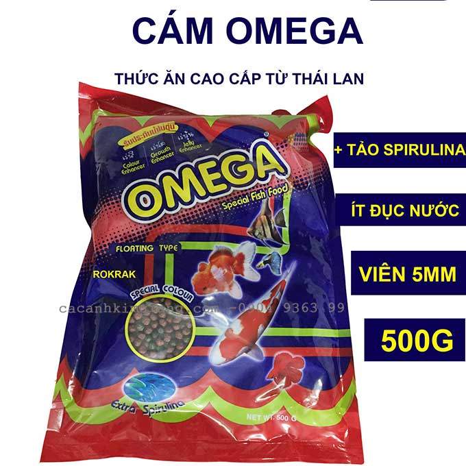 Cám Dinh Dưỡng Omega cho cá Koi, Cá vàng, La hán 100g | 250g | 500g