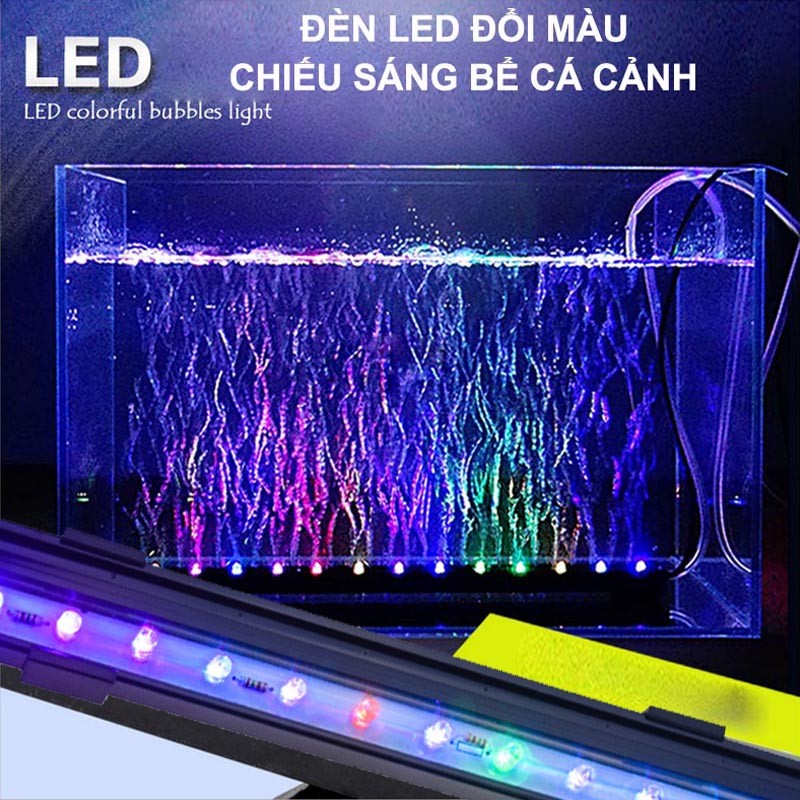 Led thanh kết hợp sủi oxy cho hồ cá, đèn để trong nước (Chưa bao gồm máy oxy)