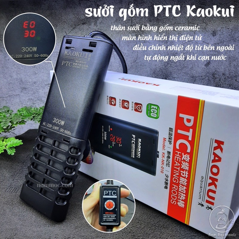 Sưởi Hồ Cá Điện Tử Gốm PTC KaoKui KK-NK-010 - Sưởi Cao Cấp Cho Bể Cá 300w | 500w | 1000w