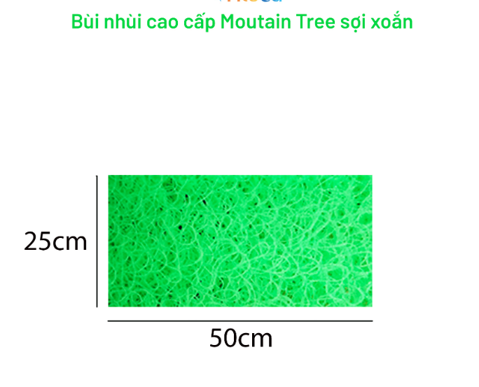 JMAT XANH LÁ (25X50) xoắn ốc MOUNTAIN TREE-BÙI NHÙI LỌC NƯỚC MOUNTAIN TREE- VẬT LIỆU LỌC NƯỚC HỒ CÁ CAO CẤP