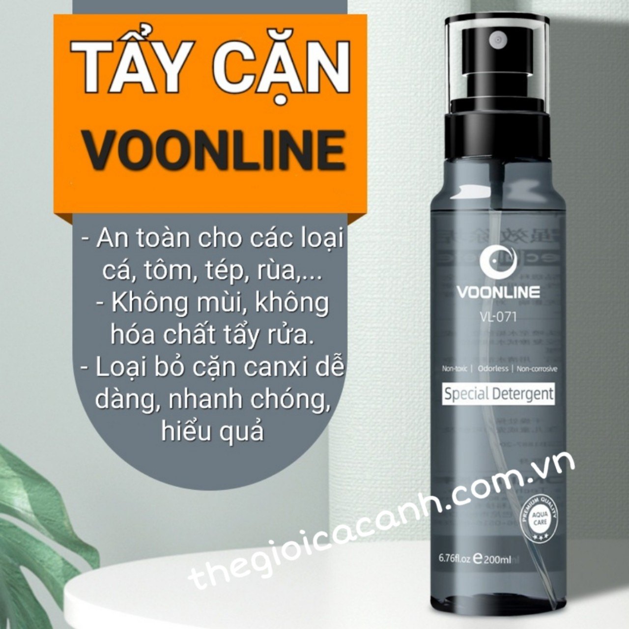 Dung dịch tẩy cặn Canxi Voonline an toàn cho bể cá 200ml