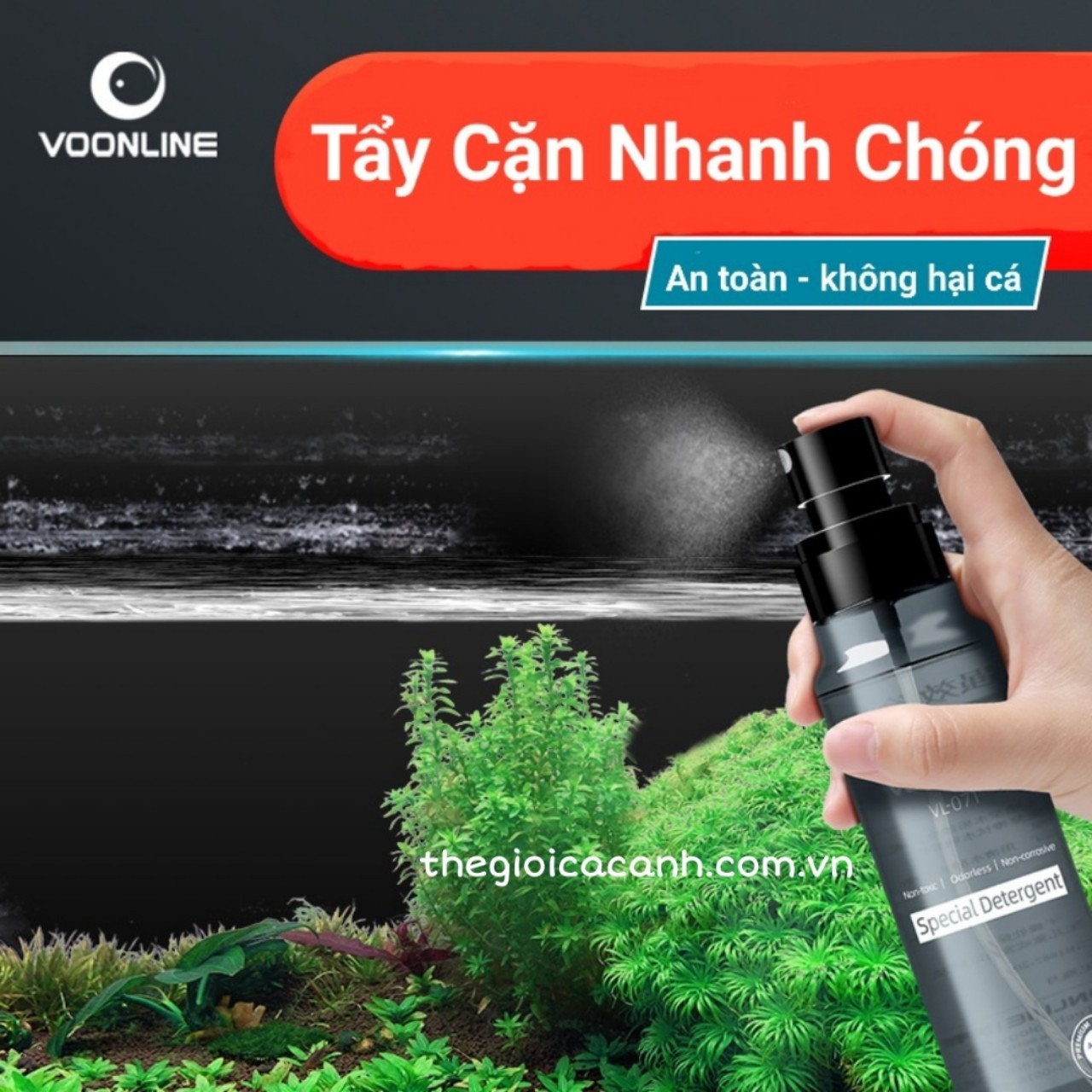 Dung dịch tẩy cặn Canxi Voonline an toàn cho bể cá 200ml