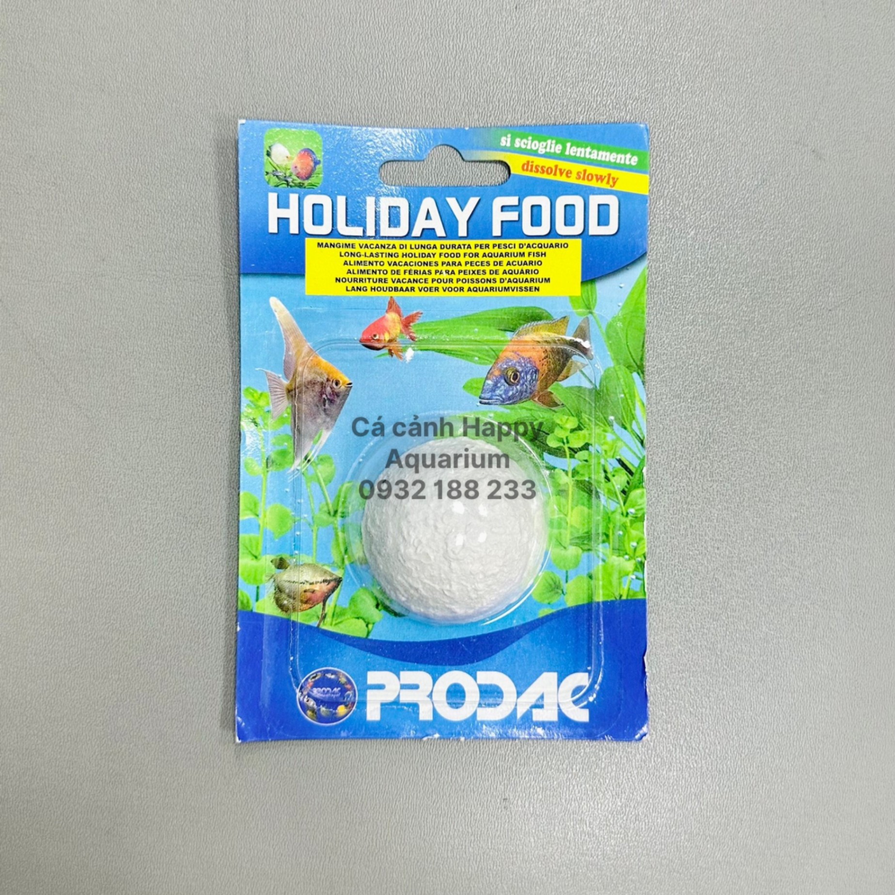 Thức ăn tan chậm Prodac - Holiday Food viên 20gr