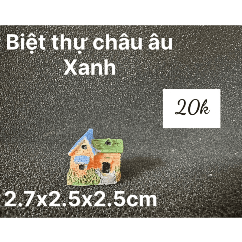 TIỂU CẢNH BIỆT THỰ CHÂU ÂU XANH TRANG TRÍ HỒ CÁ CẢNH