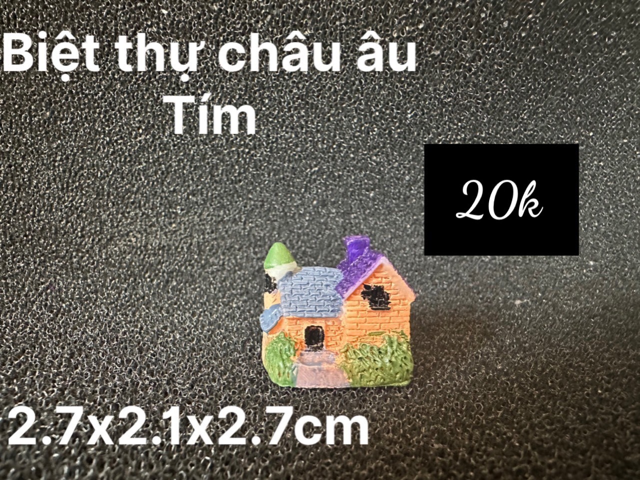 TIỂU CẢNH BIỆT THỰ CHÂU ÂU TÍM TRANG TRÍ HỒ CÁ CẢNH