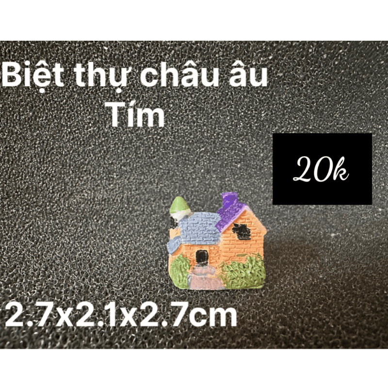 TIỂU CẢNH BIỆT THỰ CHÂU ÂU TÍM TRANG TRÍ HỒ CÁ CẢNH