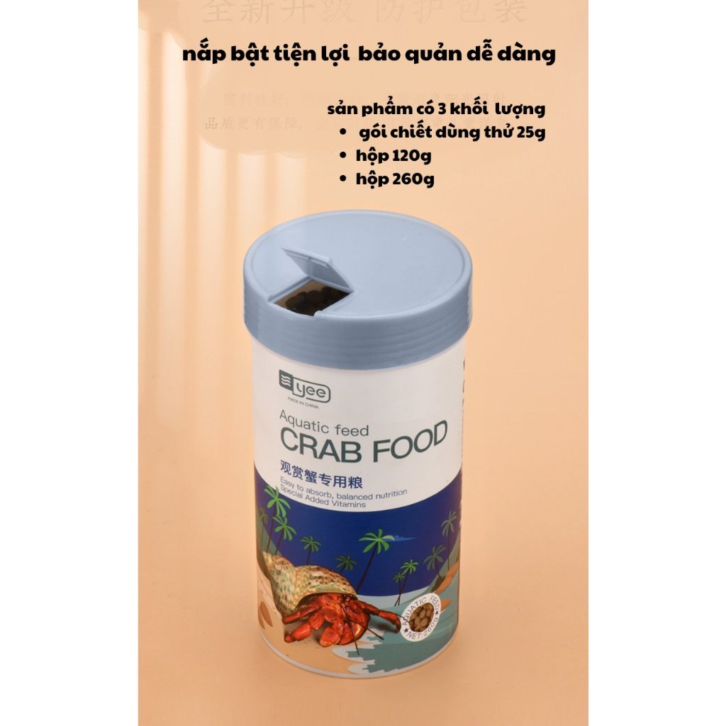 Cám Yee Crab Food – Thức ăn cân bằng dinh dưỡng cho Cua Cảnh, Cua ẩn sĩ, Ốc Mượn Hồn