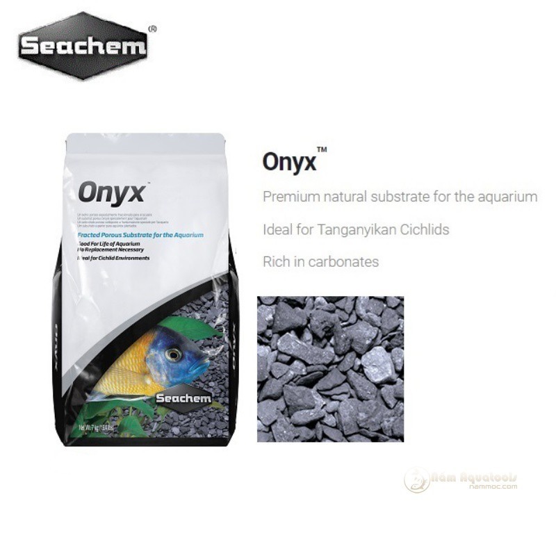 Nền Seachem Onyx Sand hạt mịn, Gravel hạt to giữ pH cao hồ cá tép màu sula - Túi 100 gram