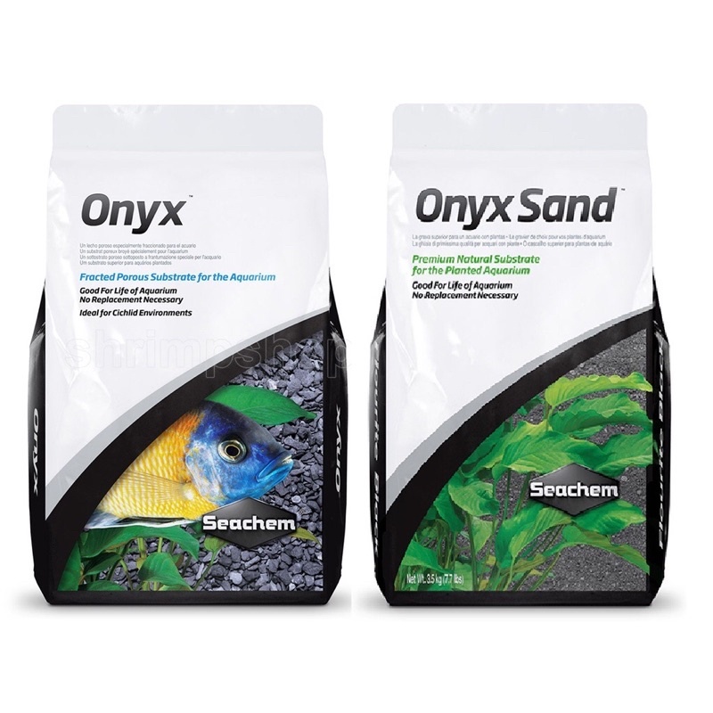 Nền Seachem Onyx Sand hạt mịn, Gravel hạt to giữ pH cao hồ cá tép màu sula - Túi 100 gram