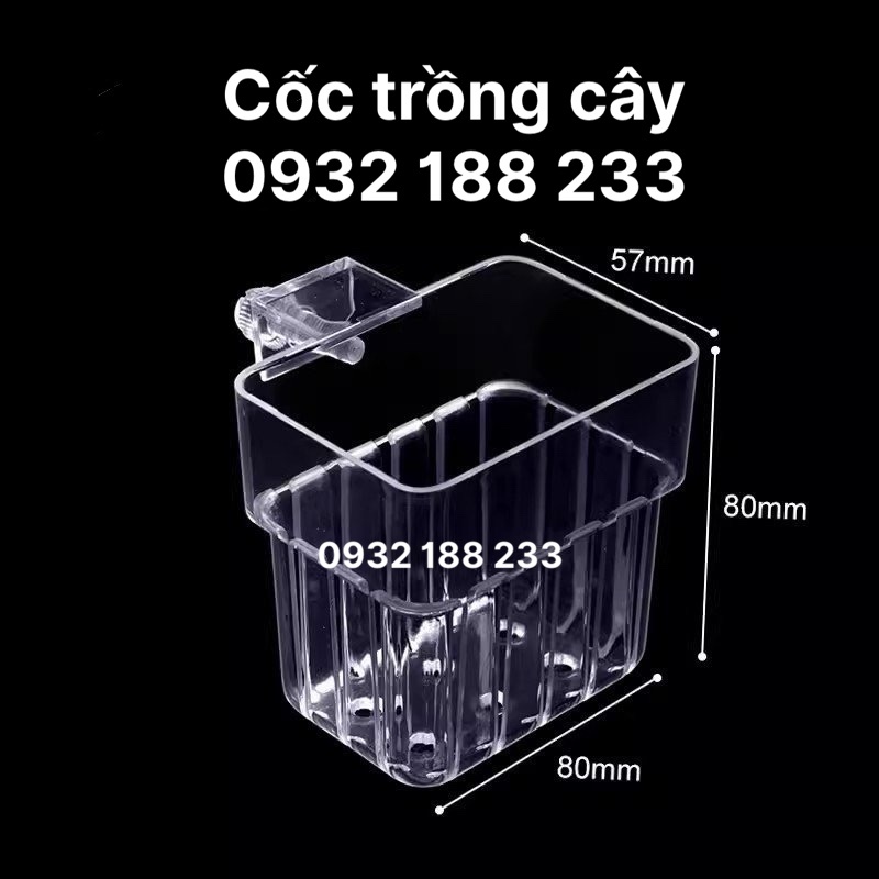 Cốc Trồng Cây Mica Chữ Nhật