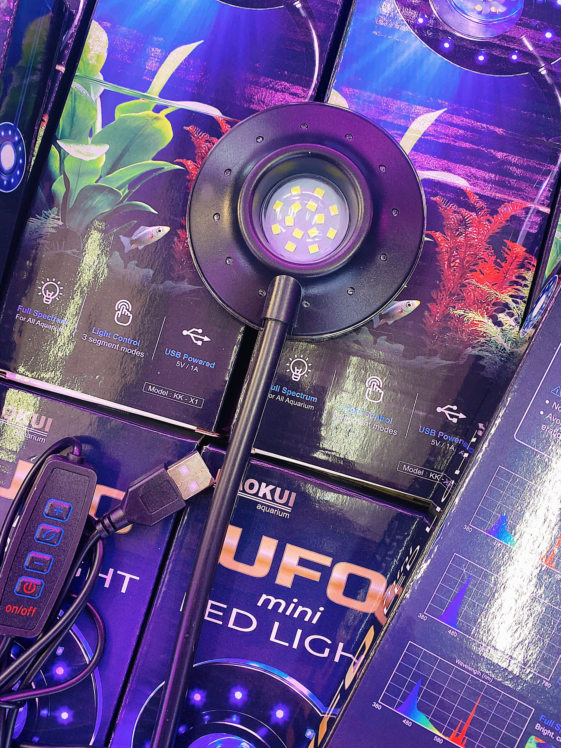 Đèn KAOKUI UFO Mini Kẹp Bể Cá 5W - Full Spectrum USB-Plug